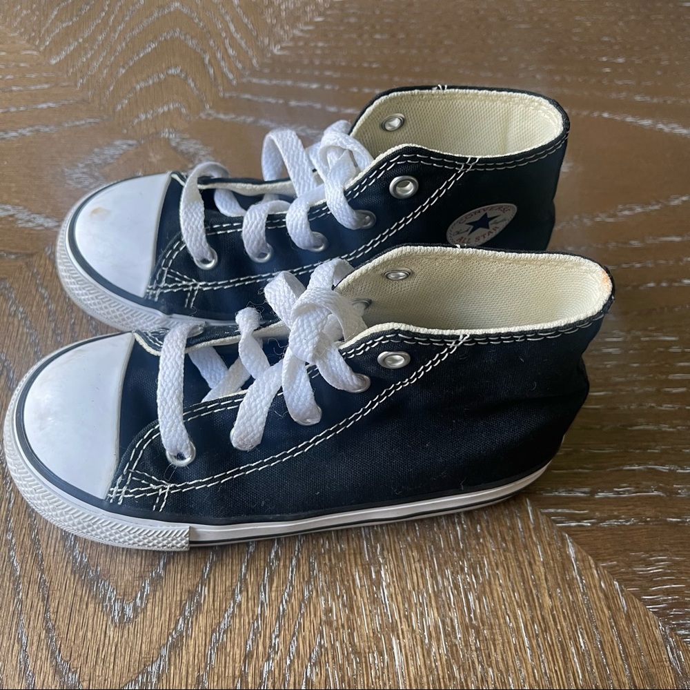 Converse Little Kid High Top Black Sneakers Size US 9